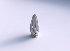 vase double twisted large wide collapsed squeezed mid long house decor 3d print model - Mito3D