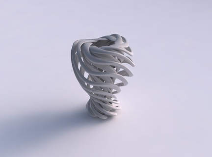 vase double twisted medium wide collapsed squeezed mid wavy house decor 3d print model - Mito3D