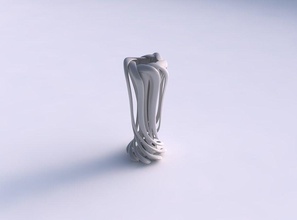 vaso contorto medio largo crollato spremuto metà allungato ondulato casa arredamento 3d print model - Mito3D