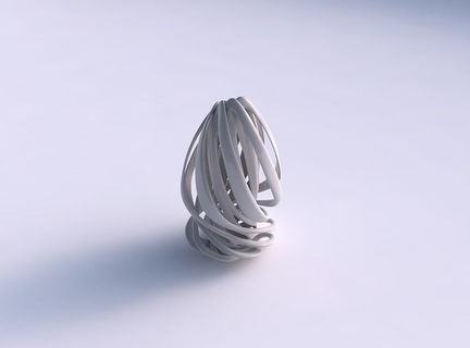 vase double twisted small wide collapsed squeezed mid long house decor 3d print model - Mito3D