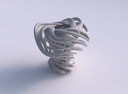 vaso contorto piccolo largo crollato spremuto metà ondulato Casa arredamento 3d print model - Mito3D