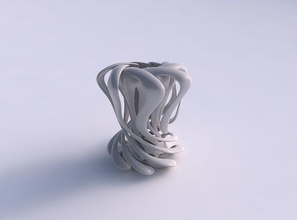 vase double twisted small wide collapsed squeezed mid eccentric house decor 3d print model - Mito3D