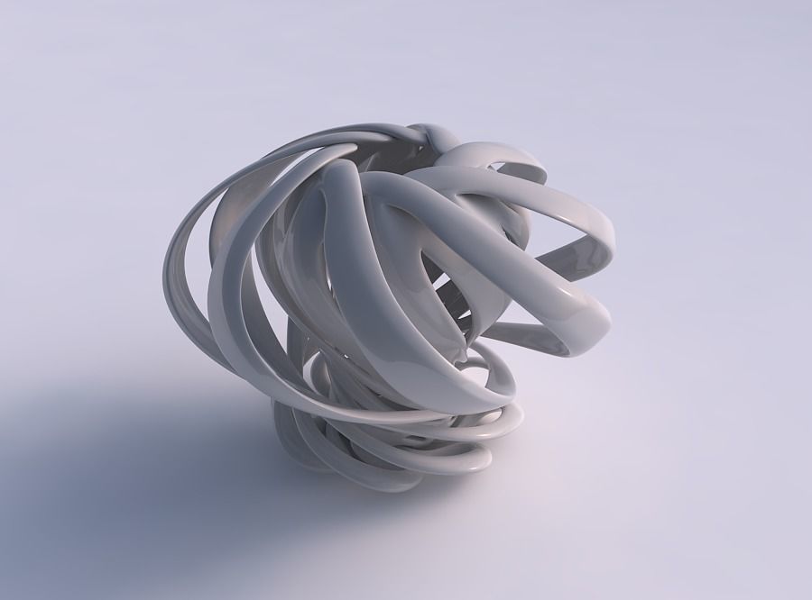 vase doppelt verdrehte klein breit zusammengebrochen gedrückt mitte haus dekor 3D print model - Mito3D