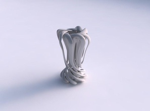 vase double twisted small wide collapsed top squeezed mid section streched wavy house decor 3d print model - Mito3D