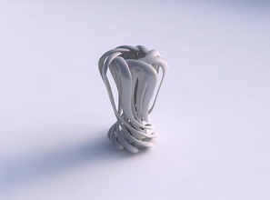 vase double twisted small wide collapsed top squeezed mid section widened house decor 3d print model - Mito3D