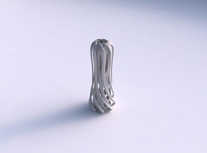 vase double twisted taper collapsed top widened house decor 3d print model - Mito3D