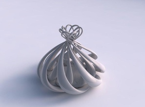 vase doppelt verdrehte breit gequetscht verjüngt 2 haus dekor 3d print model - Mito3D