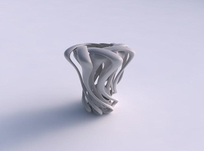 vase double retors large s'est effondré haut excentrique maison tordu de décor 3d print model - Mito3D