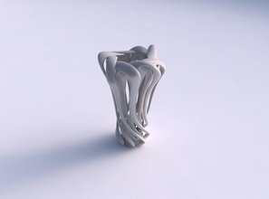 vase double twisted weit zusammengebrochen oben gestreckt wellig top Haus Doppel breit Dekor 3d print model - Mito3D