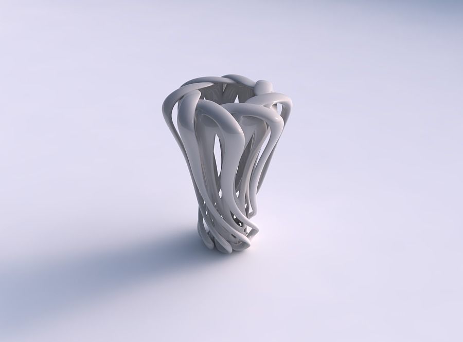 vase double twisted weit zusammengebrochen, oben verbreitert top Haus Doppel breit zusammengebrochen werden Dekor 3D print model - Mito3D