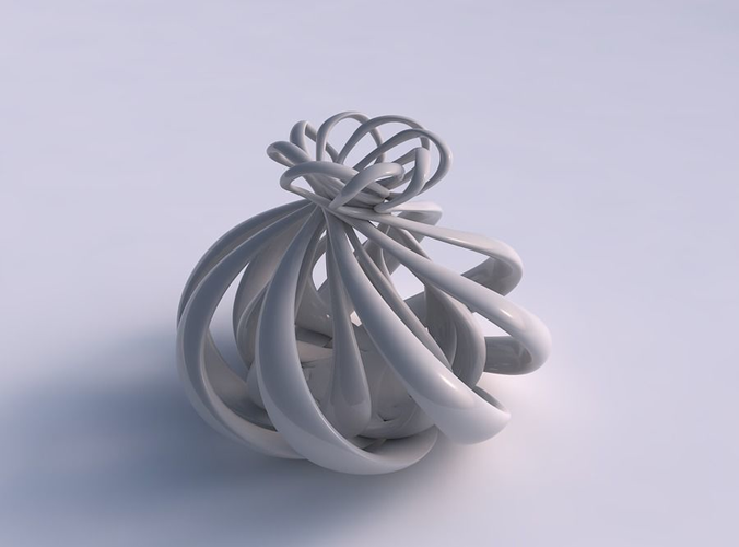 florero doble retorcido amplio suprimido exprimido casa decoración 3D print model - Mito3D