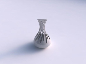 vase drop shaped smooth cuts eccentric house decor 3d print model - Mito3D