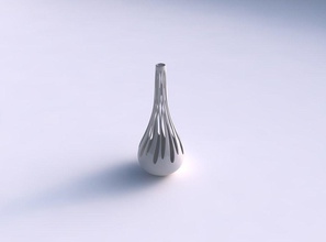 vase drop shaped smooth cuts long neck house decor 3d print model - Mito3D