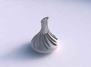 vase en forme de goutte lisse coupes longues coin supérieur maison chute les coupures tendus haut décor 3d print model - Mito3D