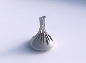 vase drop shaped smooth cuts streched house decor 3d print model - Mito3D
