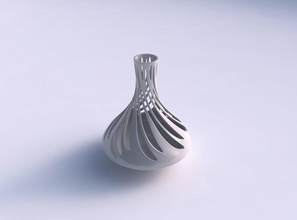 vase mit tropfenförmiger glatte Schnitte Breite Mitte Haus drop geformt glatt breit Dekor 3d print model - Mito3D