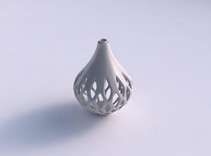 vase drop shaped tapered smooth cuts extruded top squeezed house decor 3d print model - Mito3D