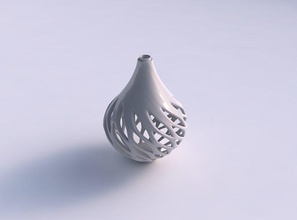 vase drop shaped tapered smooth cuts extruded twisted squeezed house decor 3d print model - Mito3D