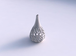 vase drop shaped tapered smooth cuts extruded twisted streched house decor 3d print model - Mito3D