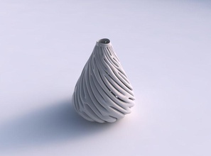 vase drop shaped thick soft branches twisted streched top house decor 3d print model - Mito3D