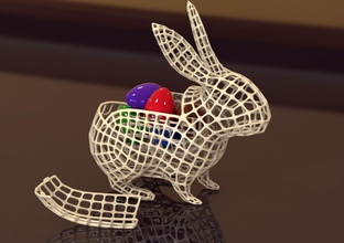vase easter rabbit voronoi 3d print model ptint printing sculpture art animals zoo holiday decoration wire frame house kitchen dining decor 3d print model - Mito3D