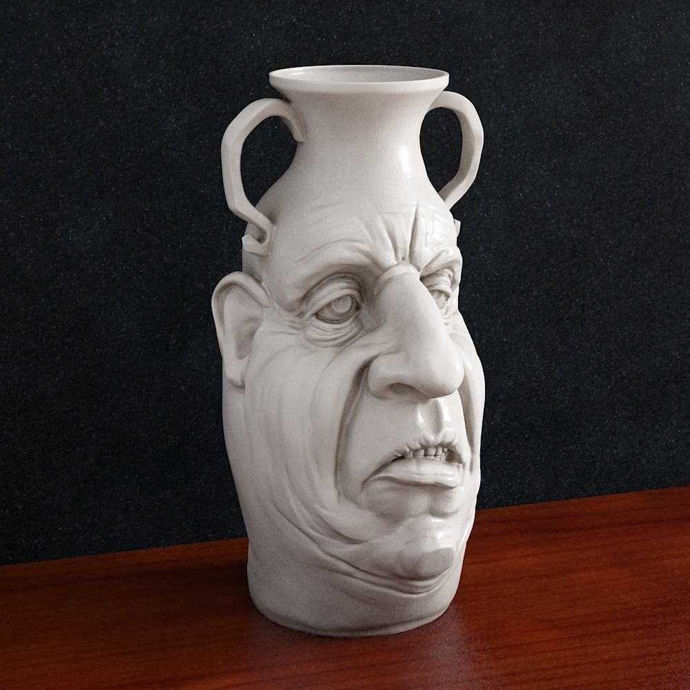 vase face 3d print cnc sculpture clay people ceramic portrait printable art head sculptures 3D print model - Mito3D