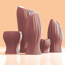 vase de la famille maison collection 3d l'impression modèle sous forme script géométrie ménage des détails l'intérieur d'autres décor 3d print model - Mito3D