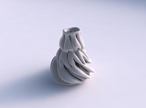 vase fat verschlingenden Linien verdrehte tapered-2 wellig Haus Fett Verflechtung twisted verjüngt werden 2 Dekor 3d print model - Mito3D