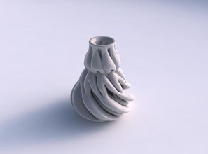 vase fat verschlingenden Linien verdrehte tapered-2 Haus Fett Verflechtung twisted verjüngt werden 2 Dekor 3d print model - Mito3D