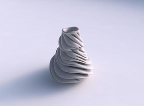 vase fat verschlingenden Linien sehr verdrehte tapered-2 wellig Haus Fett Verflechtung twisted verjüngt werden 2 Dekor 3d print model - Mito3D