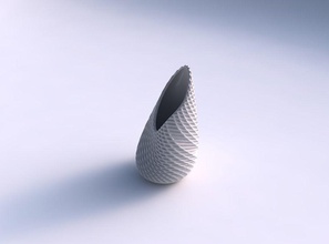 vase Flamme twisted Gebogenen extrudierten Muster Haus gebogen extrudiert Dekor 3d print model - Mito3D