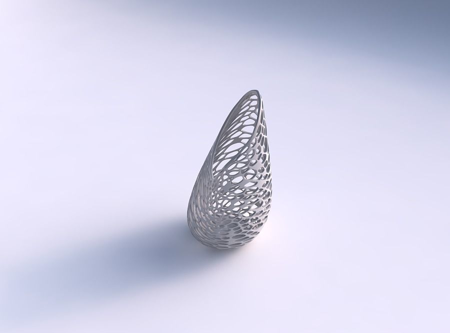 vaso di fiamma twisted denso biologica del reticolo casa il organico arredamento 3D print model - Mito3D