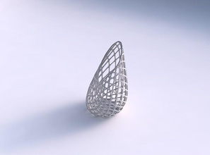 vase flame twisted diagonal grid lattice house decor 3d print model - Mito3D