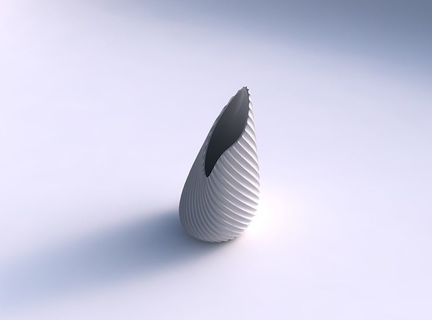 vaso chama torcido extrudado vertical linhas 2 casa decoração 3d print model - Mito3D