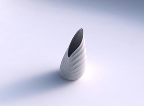 vaso chama torcida pequenas seções horizontais a casa pequena na horizontal decoração 3d print model - Mito3D