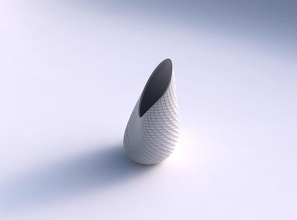 vaso chama torcida diagonal da grade de placas a casa grelha decoração 3d print model - Mito3D
