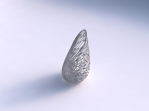vaso fiamma contorto diagonale organico reticolo casa arredamento 3d print model - Mito3D