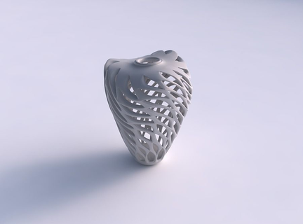 vazo alevlendi 2 pürüzsüz eğimli Kesikler ekstrüde dalgalı ev dekor 3d print model - Mito3D