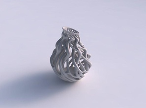 vase flared 2 twisted branches squeezed streched top corner house decor 3d print model - Mito3D