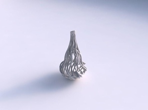 vaso queimado curva galhos retorcidos longo topo a casa curvo torcida os ramos decoração 3d print model - Mito3D