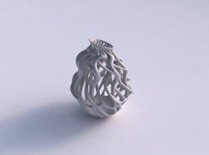 vase flared curved twisted branches squeezed streched corner house decor 3d print model - Mito3D