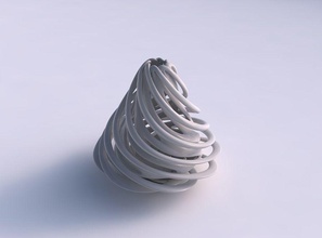 vase flared double twisted small collapsed top wide middle house decor 3d print model - Mito3D