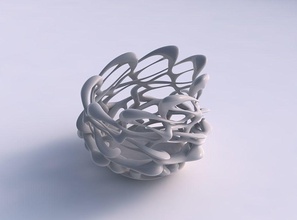 vase flared intelacing soft edged lattice streched top corner house decor 3d print model - Mito3D