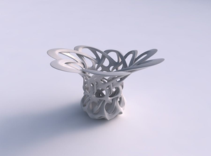 vase flared interlacing lattice eccentric house decor 3d print model - Mito3D
