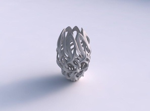 vase flared interlacing lattice imprinted lines long neck house decor 3d print model - Mito3D