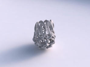 vase flared interlacing lattice imprinted lines long top house decor 3d print model - Mito3D
