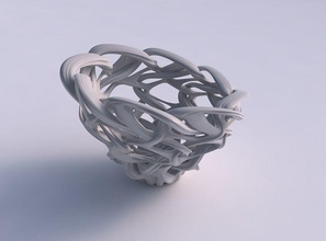 vase flammte interlacing gitter aufgedruckt linien gedrückt gedehnt ecke haus dekor 3d print model - Mito3D