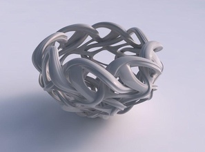 vase flared interlacing lattice imprinted lines squeezed house decor 3d print model - Mito3D
