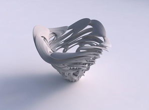 vase flared interlacing lattice imprinted lines wavy house decor 3d print model - Mito3D