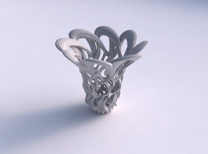 vase flared interlacing lattice imprinted lines widened top house decor 3d print model - Mito3D